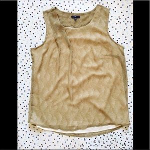 GAP Blouse Embossed Hi-Low Sleeveless Top